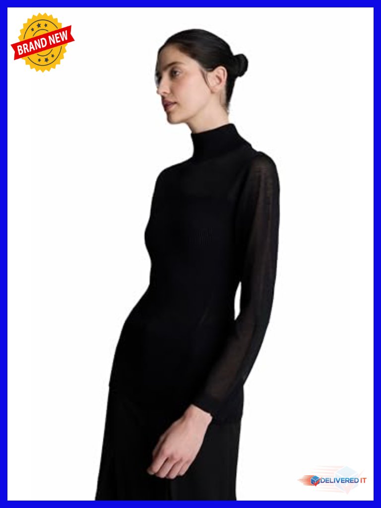 Long Sleeve Sheer Mockneck Sweater - 78% Acrylic 22% Polyester - Lightweight